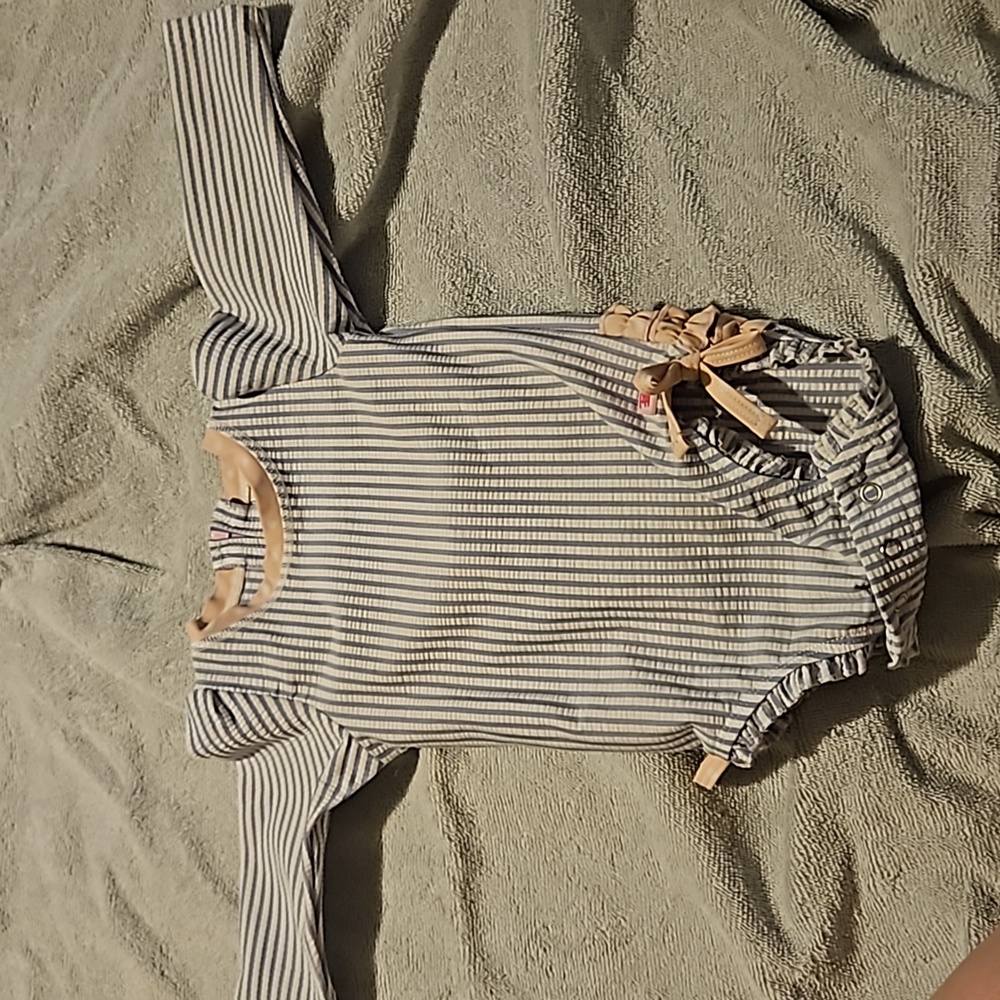 Ruffle Butts Periwinkle Blue Sunseeker Long Sleeve Rash Guard One Piece Swimsuit